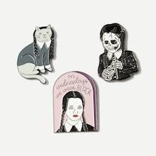 Romwe Figure & Skeleton Brooch Set 3pcs