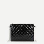 Romwe Quilted Pu Chain Clutch Bag