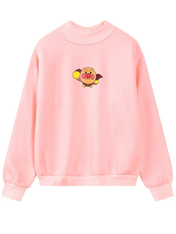 Romwe Cartoon Print Loose Pink Sweatshirt