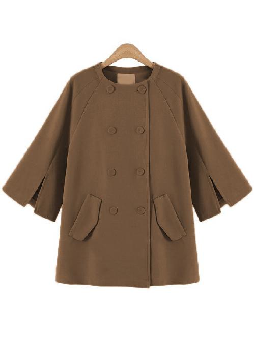 Romwe Split Sleeve Double Breasted Coat