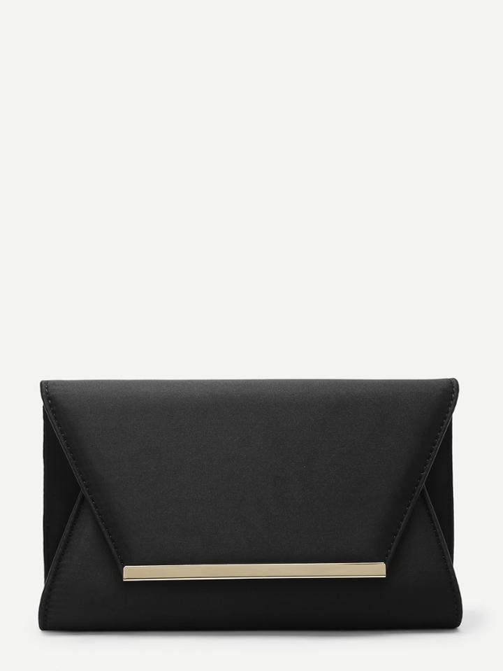 Romwe Metal Detail Clutch Bag