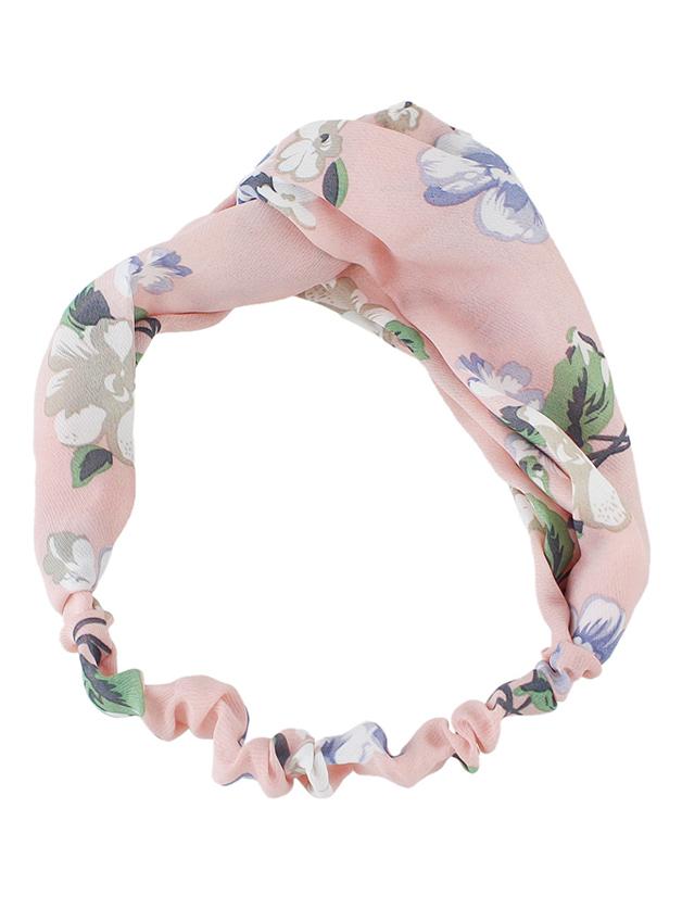 Romwe Pink Beach Style Flower Elastic Headband For Women