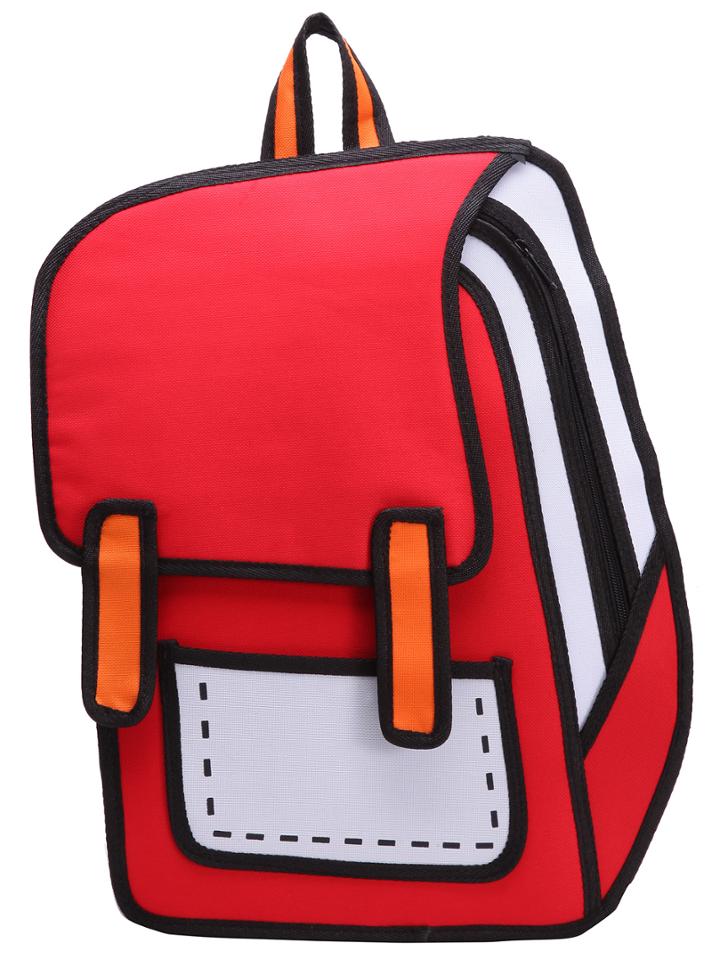 Romwe Color Block 3d Effect Canvas Backpack