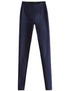 Romwe Side Zipper Slim Navy Pant