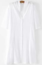 Romwe V Neck Long Sleeve With Buttons White Blouse