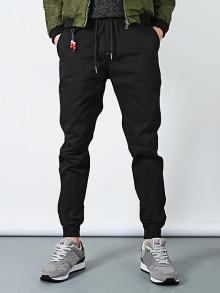 Romwe Men Drawstring Close Skinny Foot Harem Pants