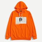 Romwe Men Drawstring Graphic Print Hoodie