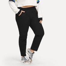 Romwe Plus Plain Pants