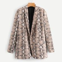 Romwe Snakeskin Print Blazer