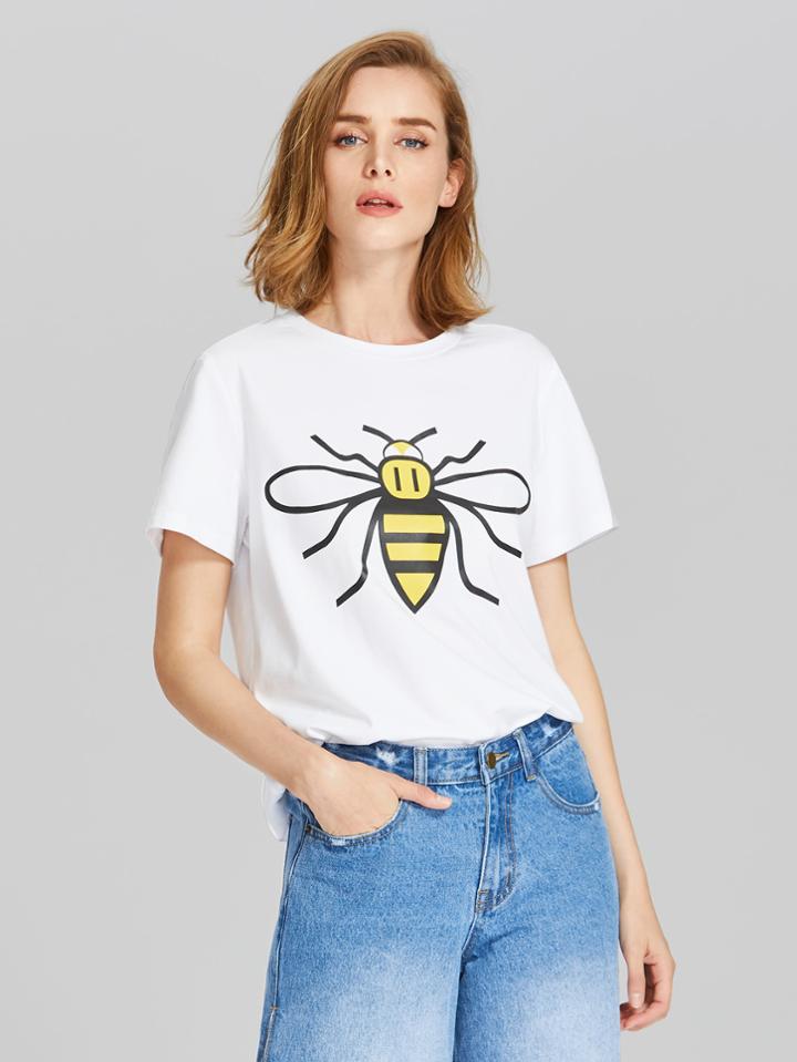 Romwe Bee Print Tee