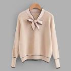 Romwe Contrast Binding Tie Neck Jumper