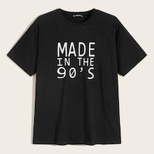 Romwe Guys Drop Shoulder Slogan Print Tee