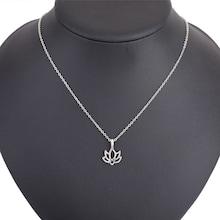 Romwe Hollow Lotus Pendant Necklace