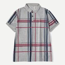 Romwe Guys Plaid Polo Shirt