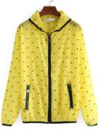 Romwe Hooded Zipper Dog Print Jacket