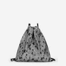 Romwe Star Decor Glitter Drawstring Backpack