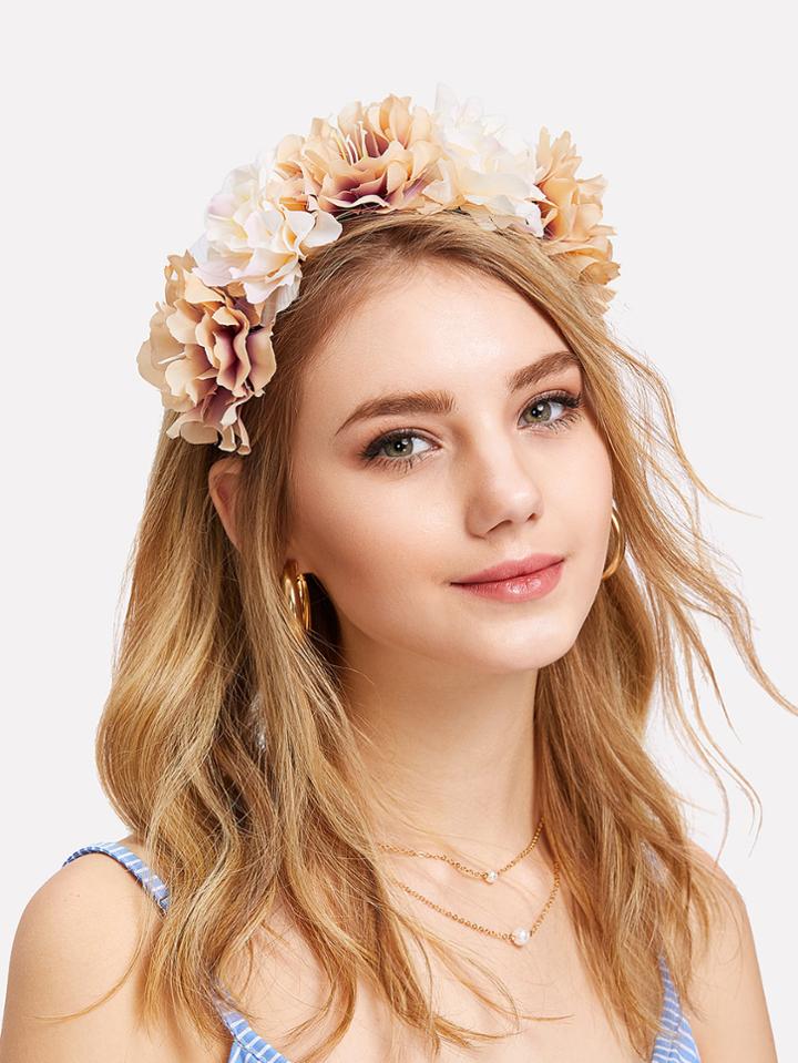 Romwe Flower Decorated Headband