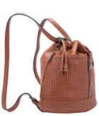 Romwe Yellow Hollow Bead Pu Backpack