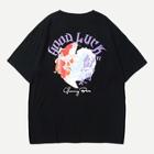 Romwe Guys Letter And Fish Print Tee