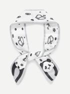 Romwe Panda & Crown Print Skinny Scarf