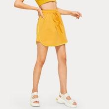 Romwe Drawstring Waist Dolphin Track Skirt