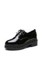 Romwe Studded Patent Leather Oxfords