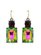 Romwe Colorful Crystal Square Female Drop Earrings