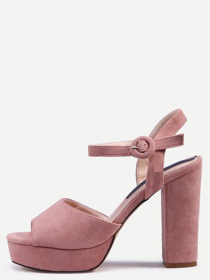 Romwe Pink Platform Chunky Mule Sandals