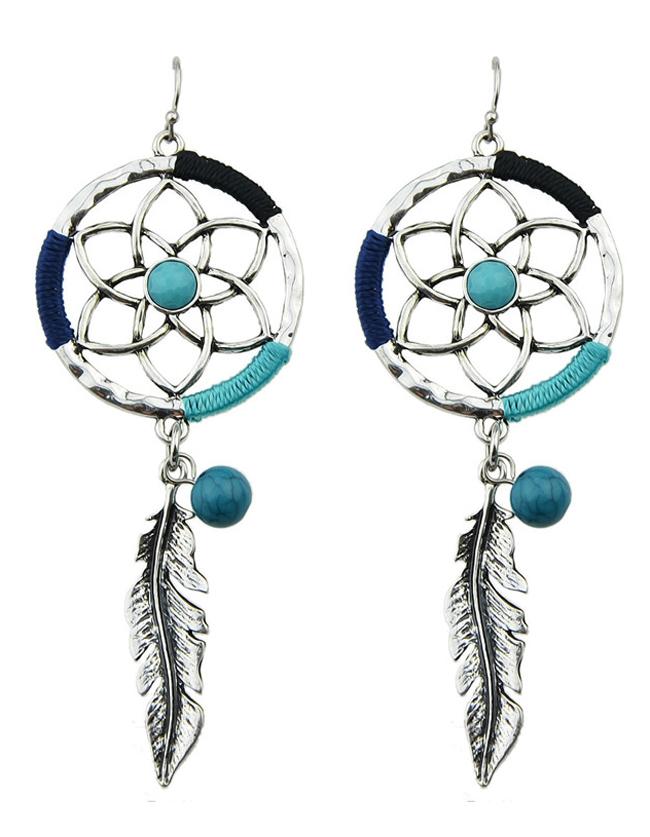 Romwe Atsilver Catcher Drop Earrings