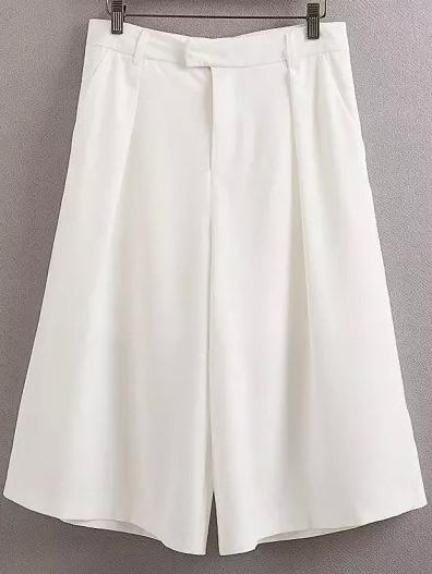 Romwe Wide Leg With Pockets Pant