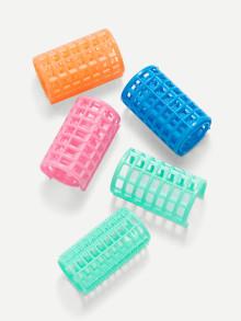 Romwe Mixed Color Plastic Hair Roller 4pcs