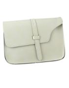 Romwe White Pu Leather Straps Shoulder Bag