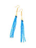Romwe Beads Tassel Long Drop Earrings