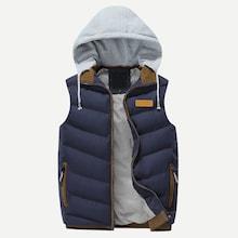 Romwe Men Zip Up Hooded Padded Vest