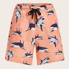 Romwe Guys Allover Shark Drawstring Waist Shorts