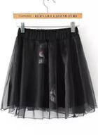 Romwe Elastic Waist Cat Sunglass Print Black Skirt