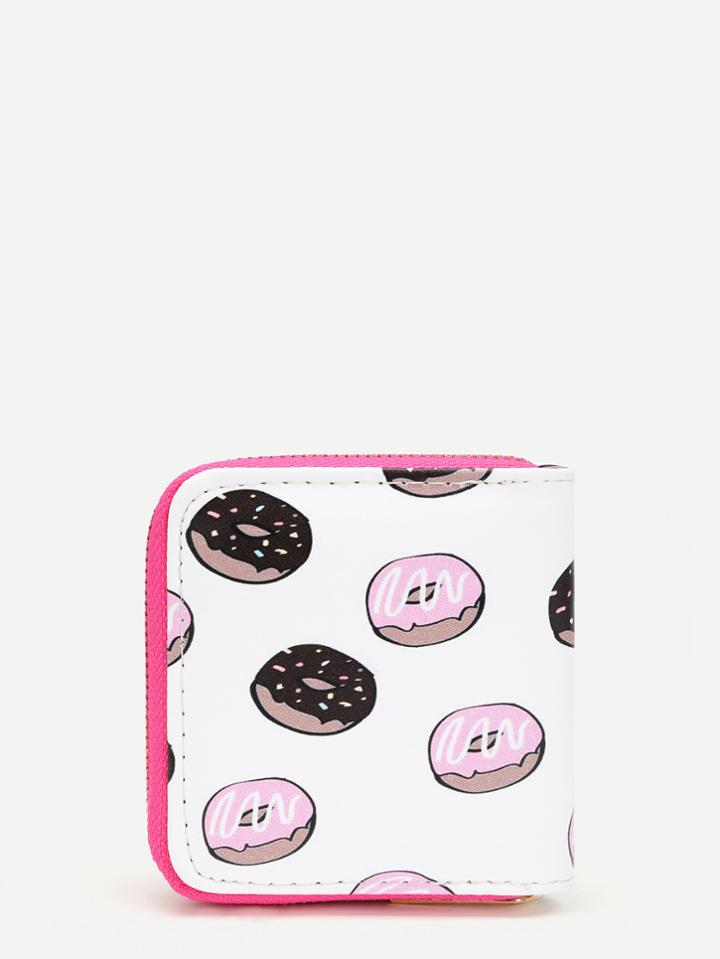 Romwe Donuts Print Pu Purse