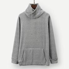 Romwe Men Solid Drawstring Sweatshirt