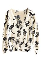 Romwe Various Animals Knitted Cardigan