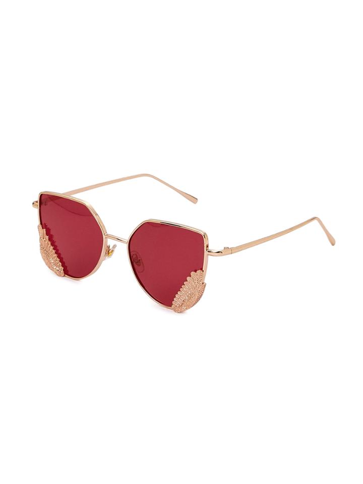 Romwe Metal Frame Tinted Lens Sunglasses