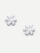 Romwe Silver Snowflake-shaped Stud Earrings