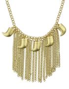 Romwe Punk Rock Gold Tassel Necklace