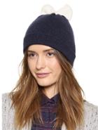 Romwe Bow Embellished Knit Navy Hat