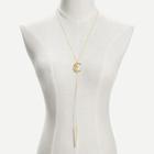Romwe Moon & Bar Pendant Chain Necklace