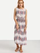 Romwe Multicolor Sleeveless Geometric Print Dress