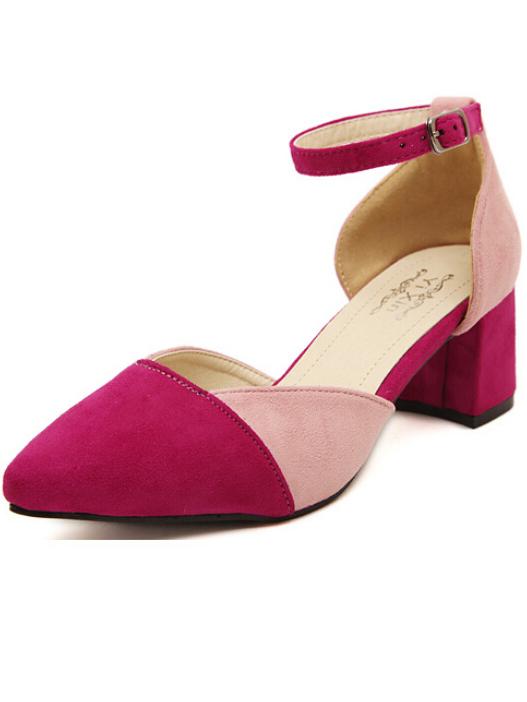 Romwe Red Slingbacks Mid Heeled Pumps
