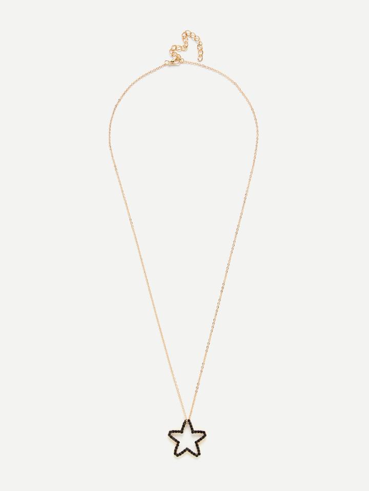 Romwe Open Star Long Necklace