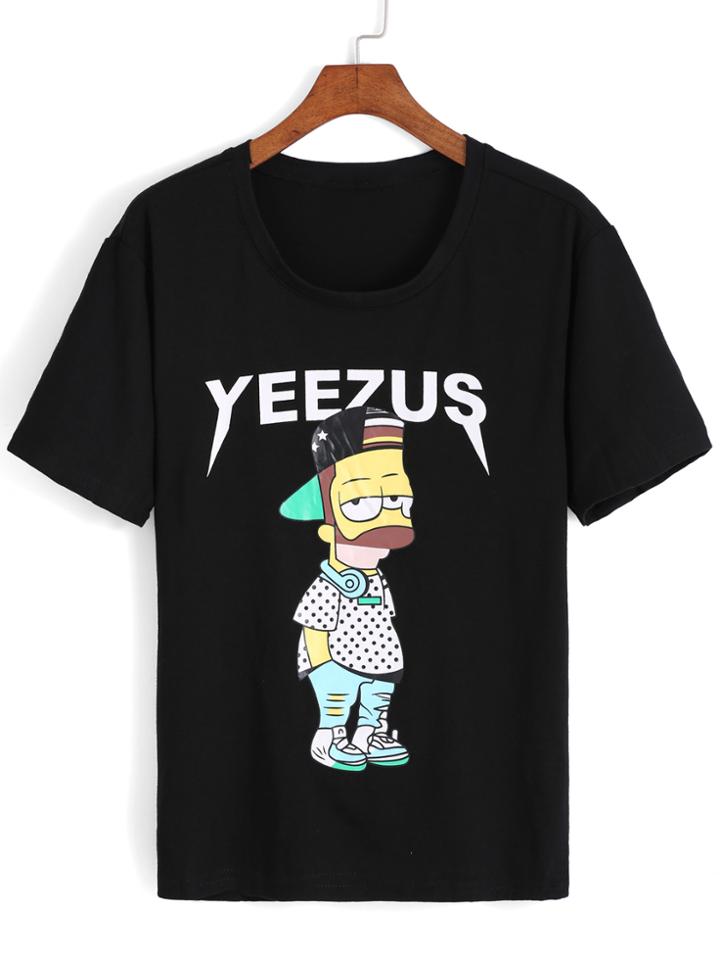 Romwe Simpson Print T-shirt