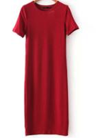 Romwe Red Short Sleeve Knit Dress