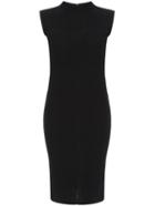 Romwe Mock Neck Slit Slim Black Dress